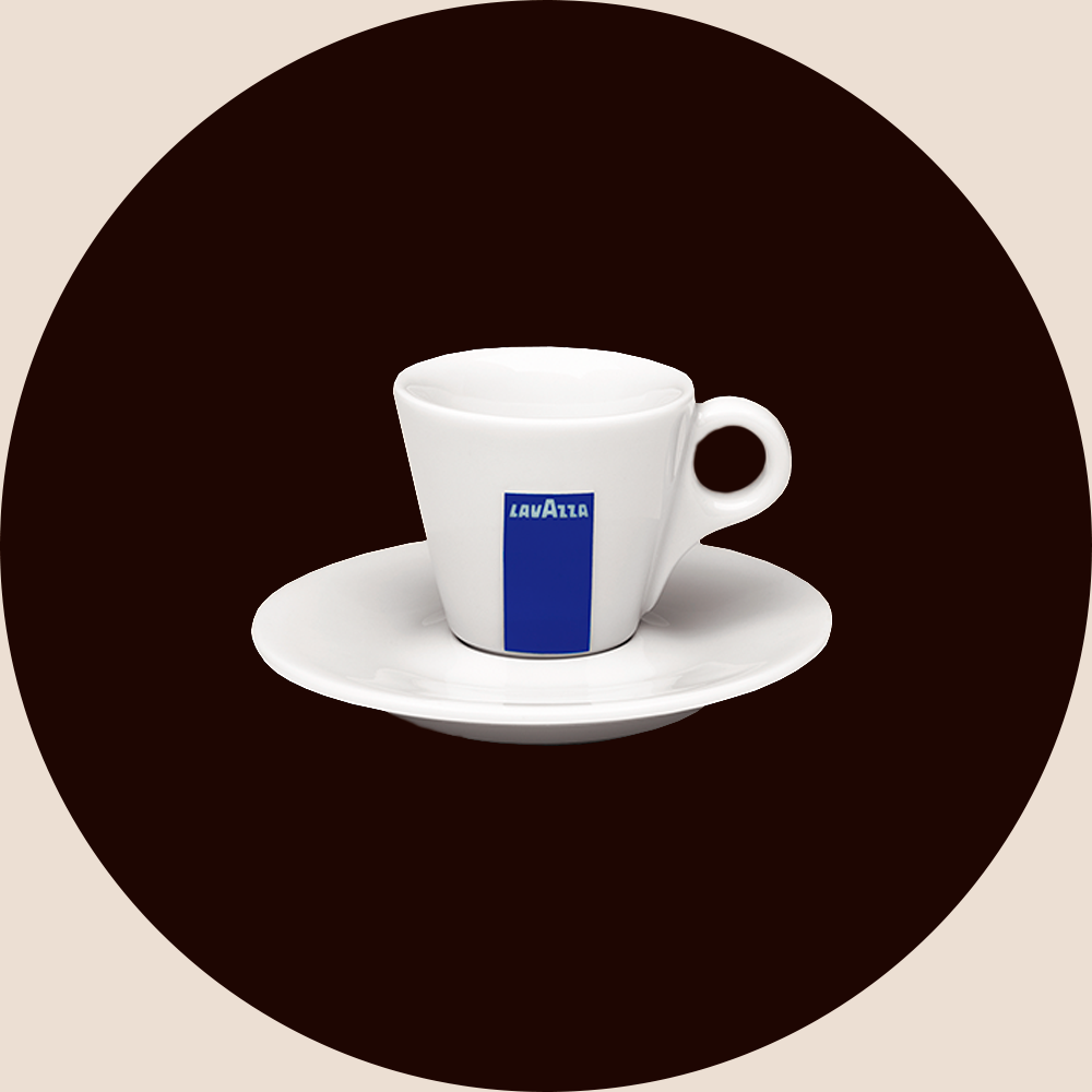 Kit: taza + plato Espresso de porcelana